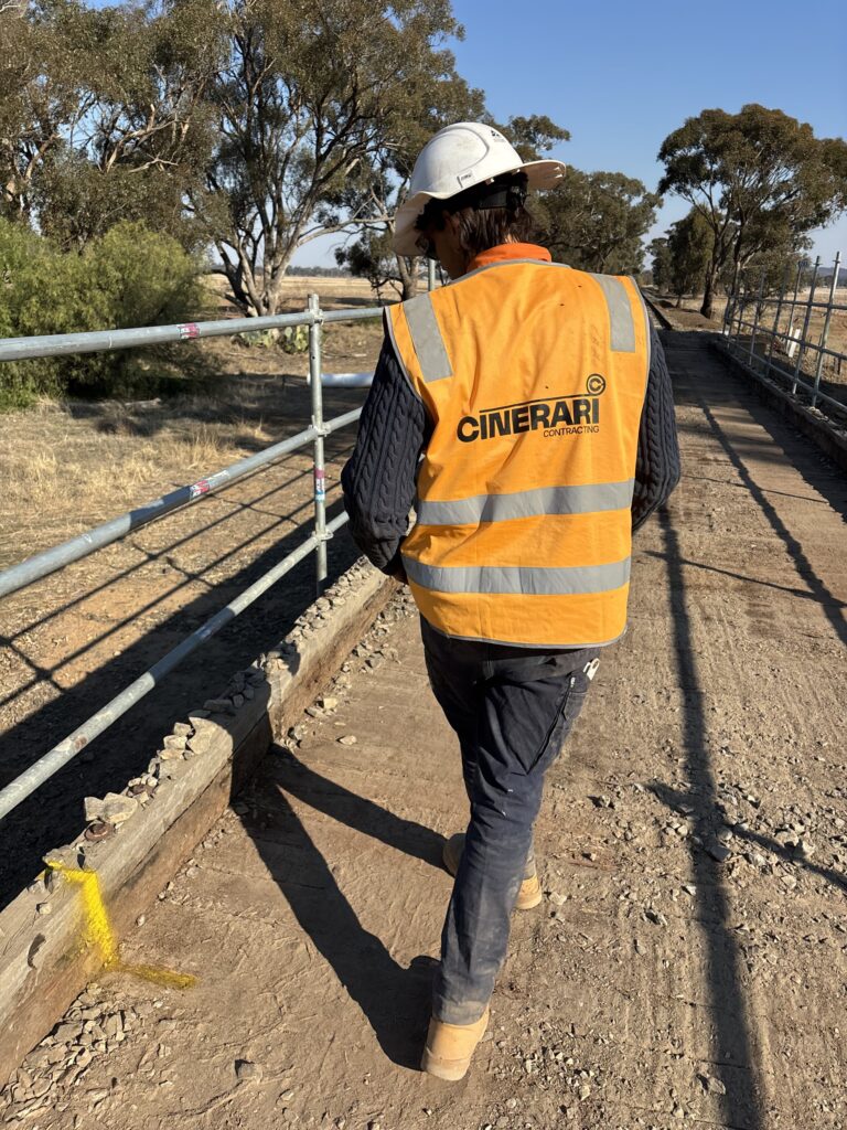 Cinerari Contracting team member on site in New Gisborne